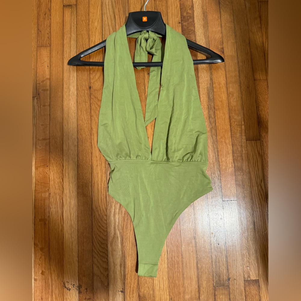 BuffBunny Olive Backless Bodysuit